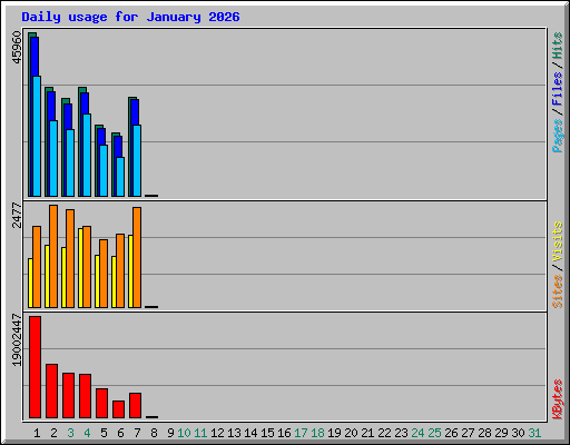 Daily usage for January 2026